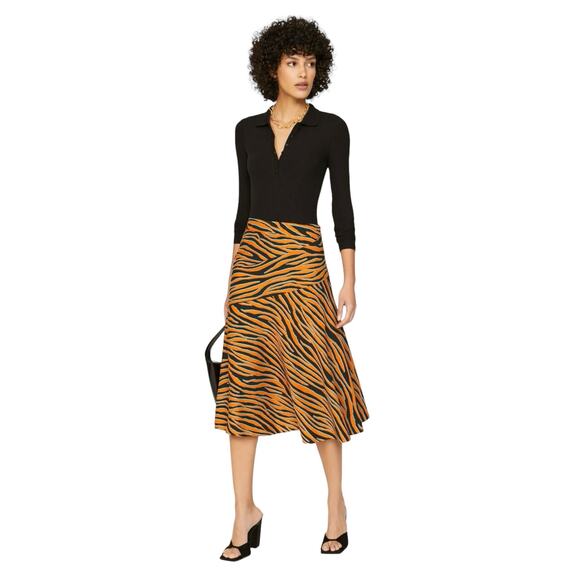 NWT! DVF Diane von Furstenberg Zebra Animal Print Lilo Skirt - Size 8 - Picture 1 of 12